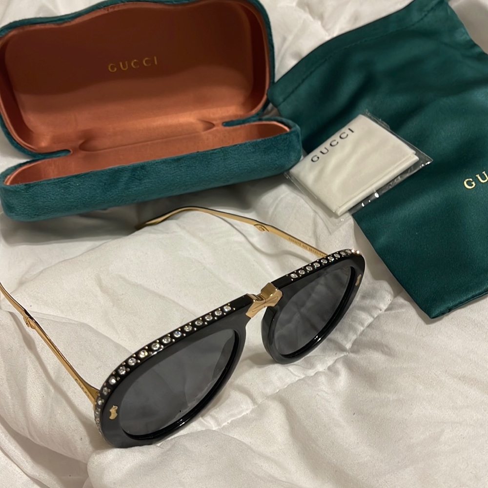 GUCCI 0307S Foldable Aviator Sunglasses + Case & Dust Bag